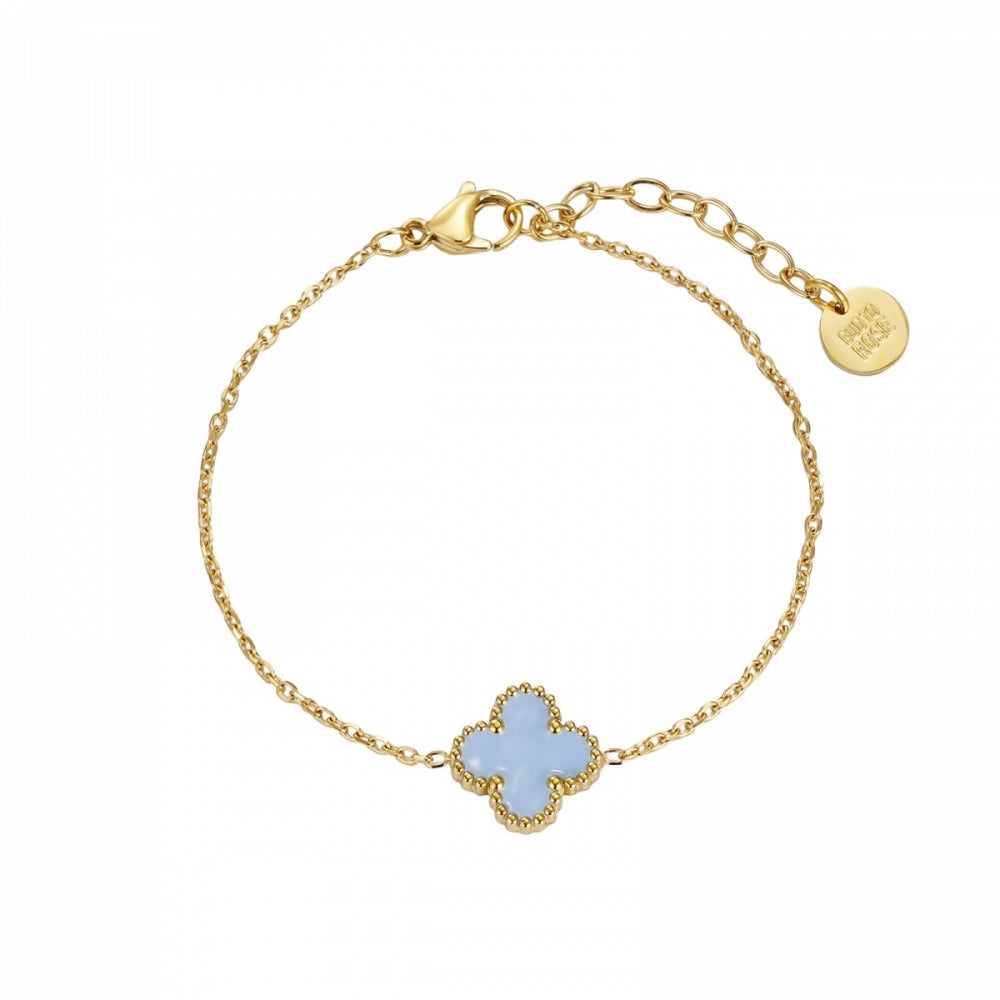 CLOVER ENAMEL BRACELET LT.BLUE/GOLD