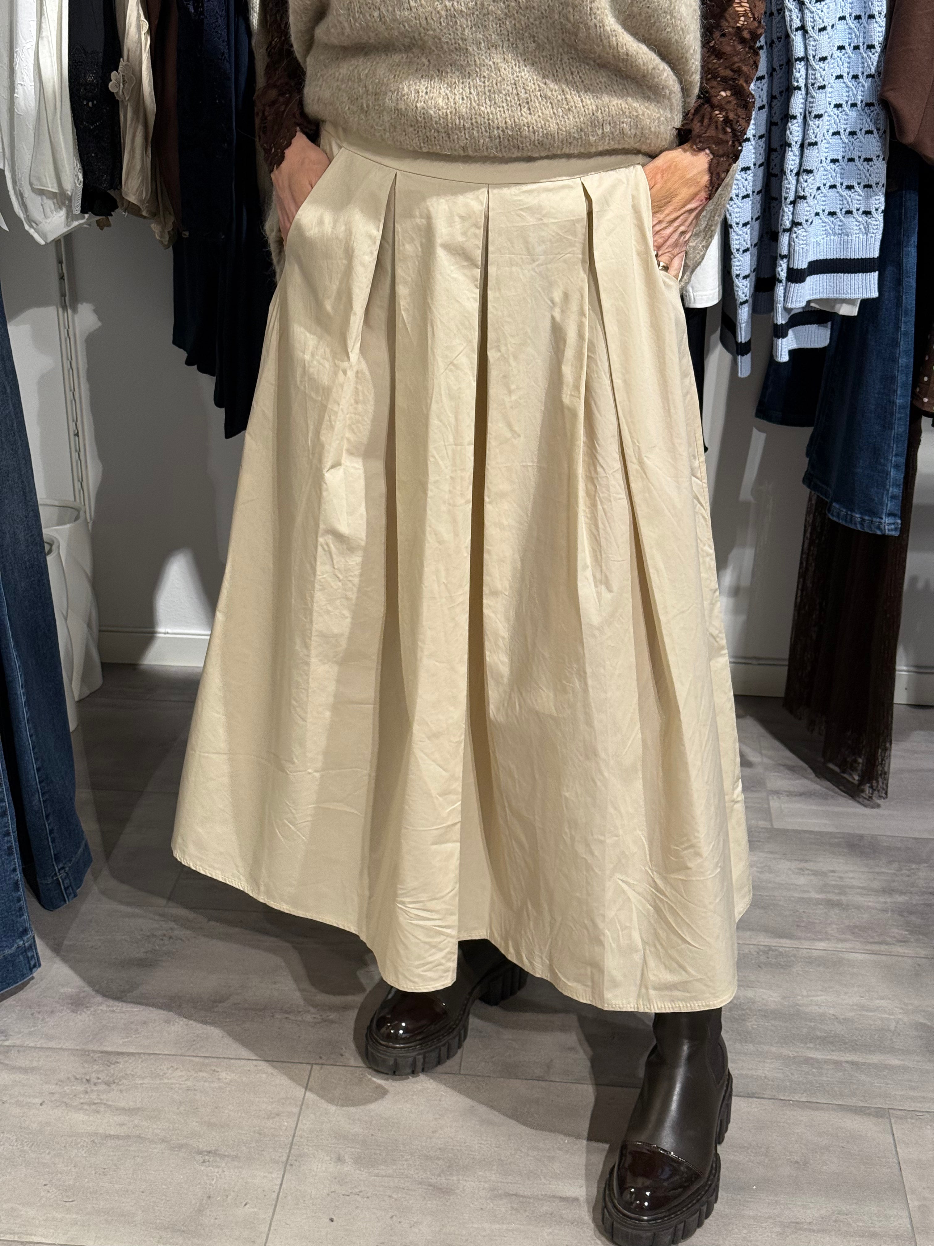 Ballongkjol med fickor beige