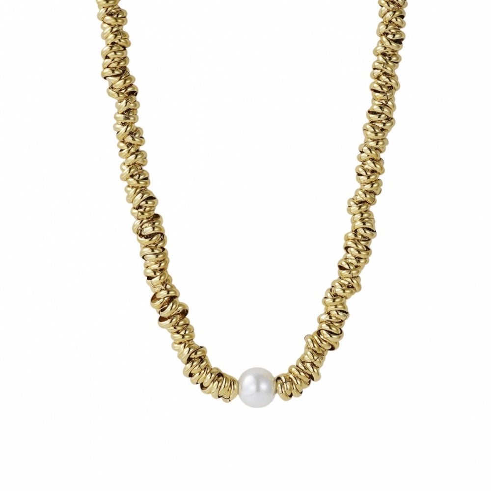 VELVET PEARL NECKLACE GOLD