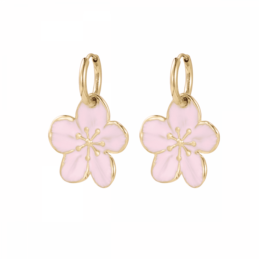 CALISTA ENAMEL EARRING Light Pink/Gold