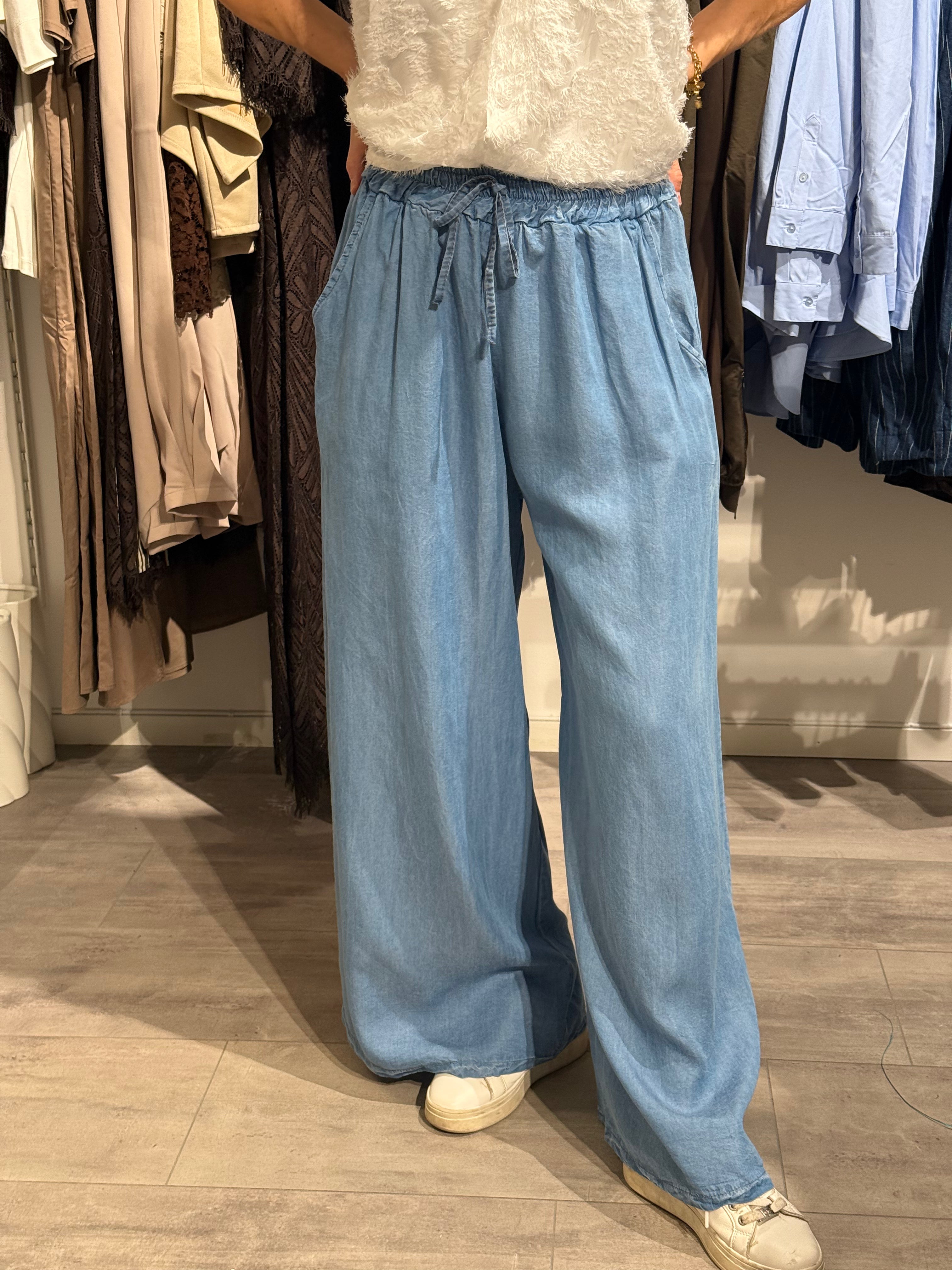 Tencel byxa med knyt