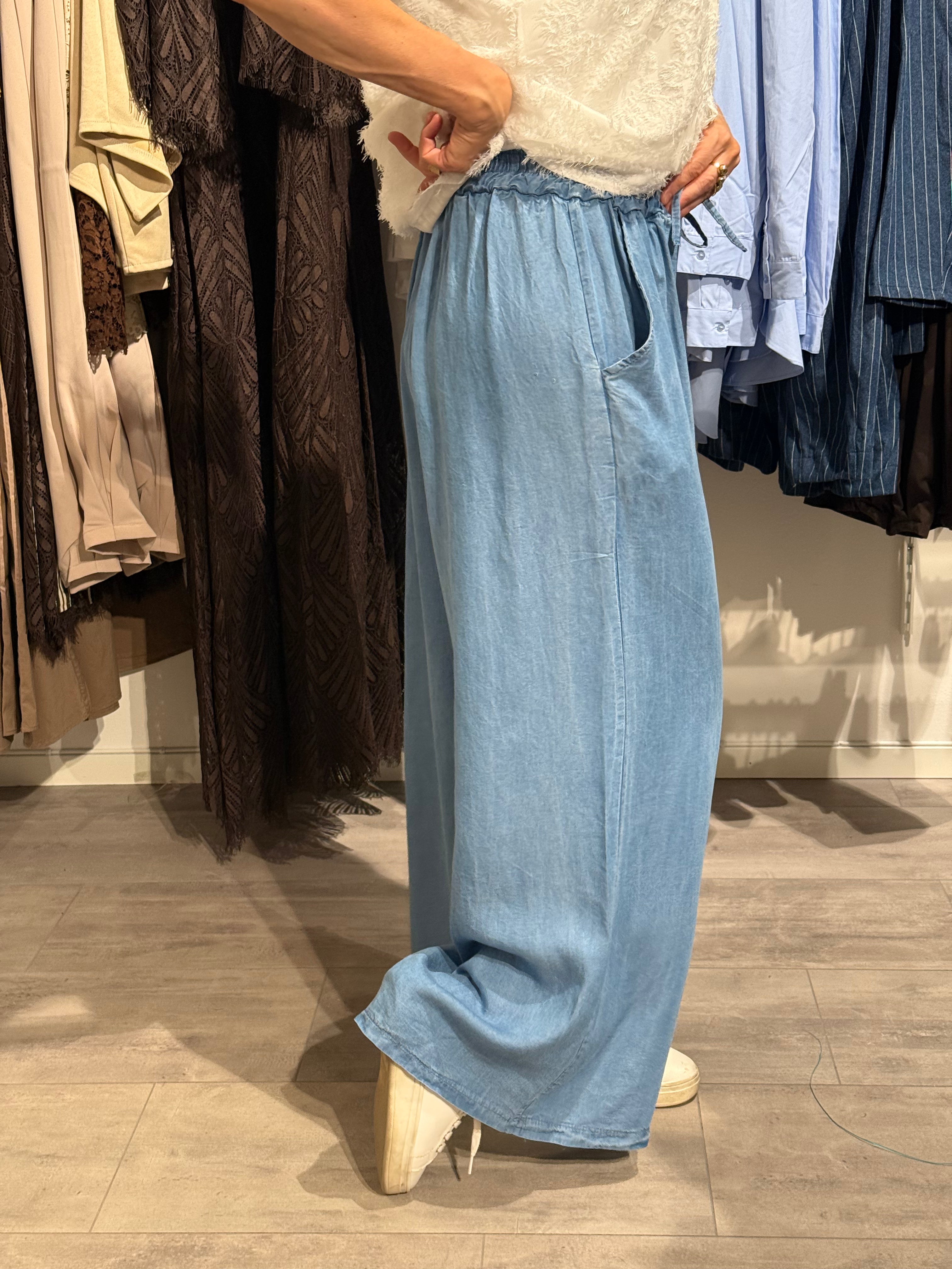 Tencel byxa med knyt