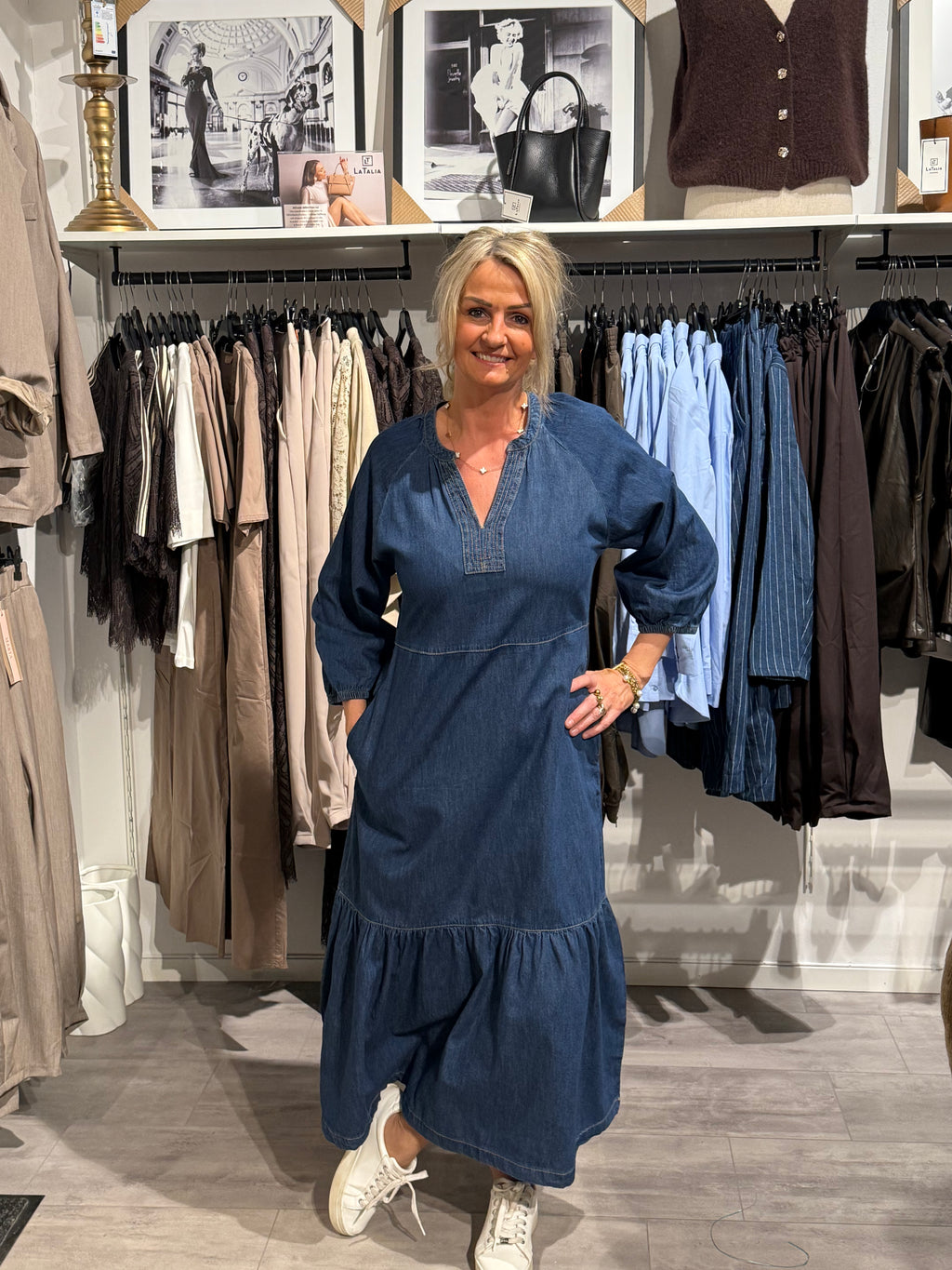 Jeansklänning maxi