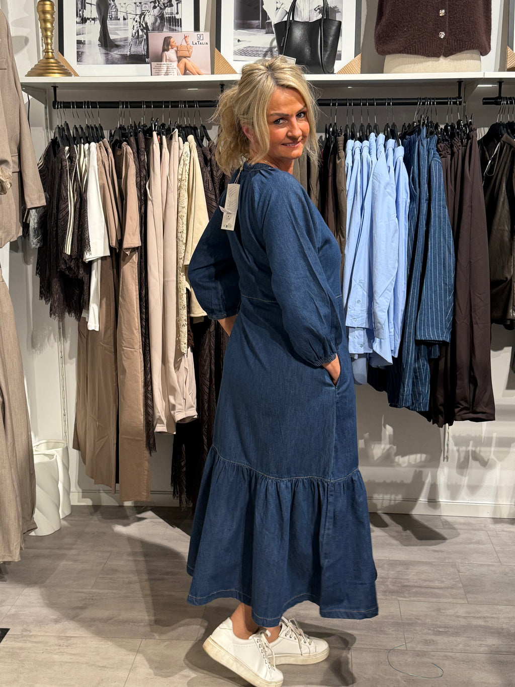 Jeansklänning maxi