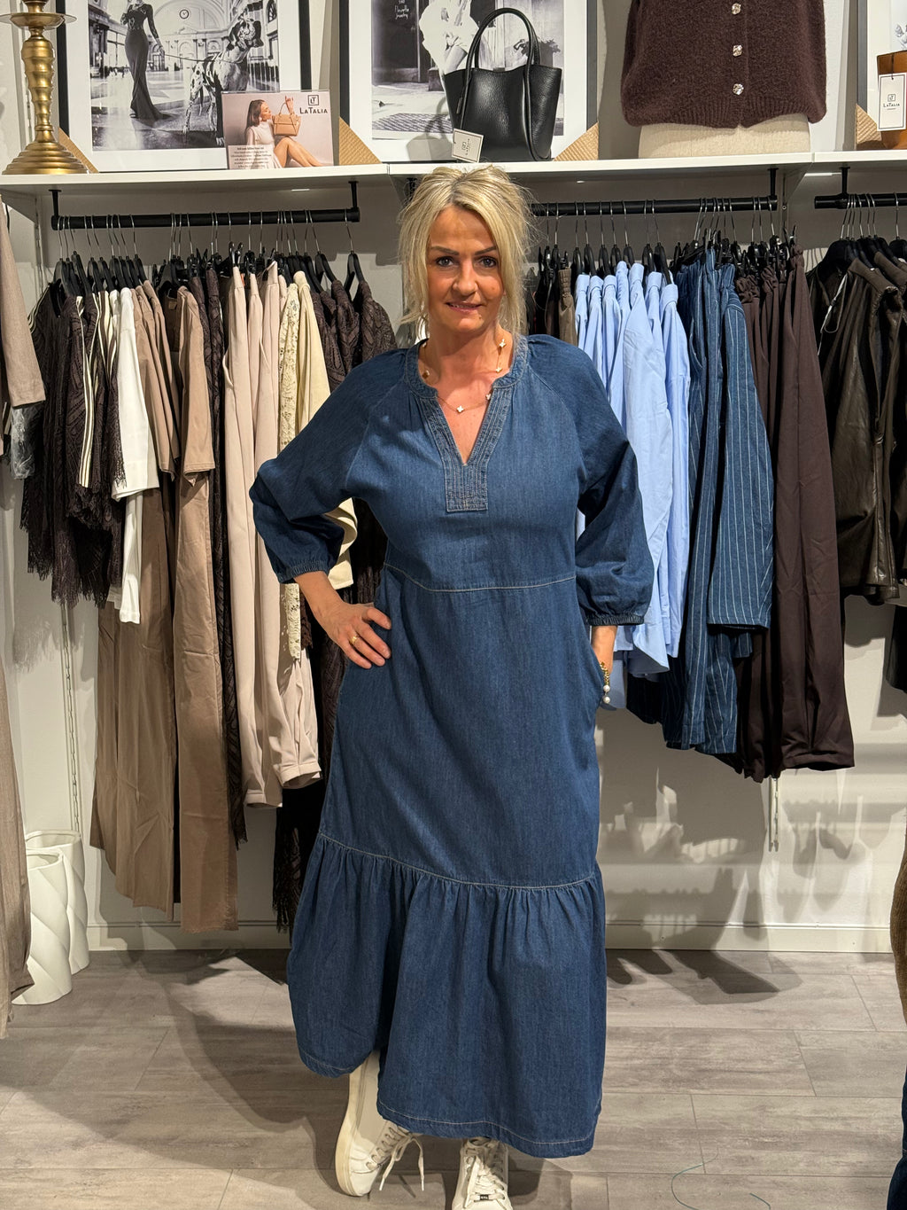 Jeansklänning maxi