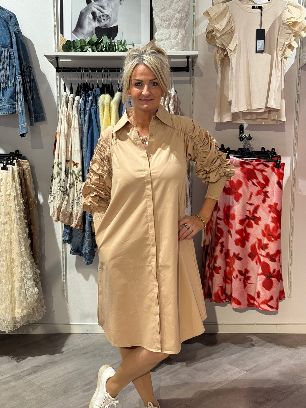 Sigga deco dress camel