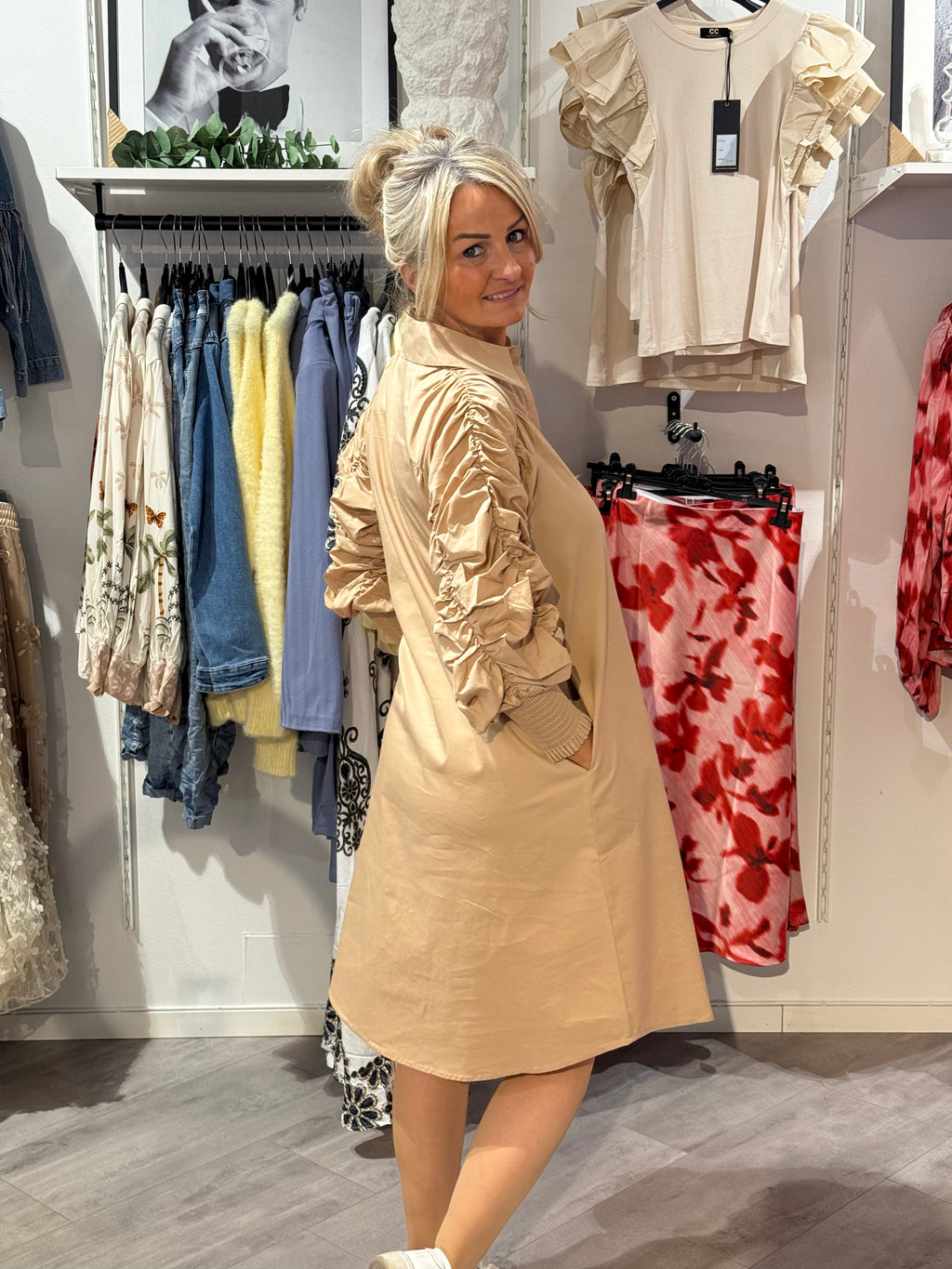 Sigga deco dress camel