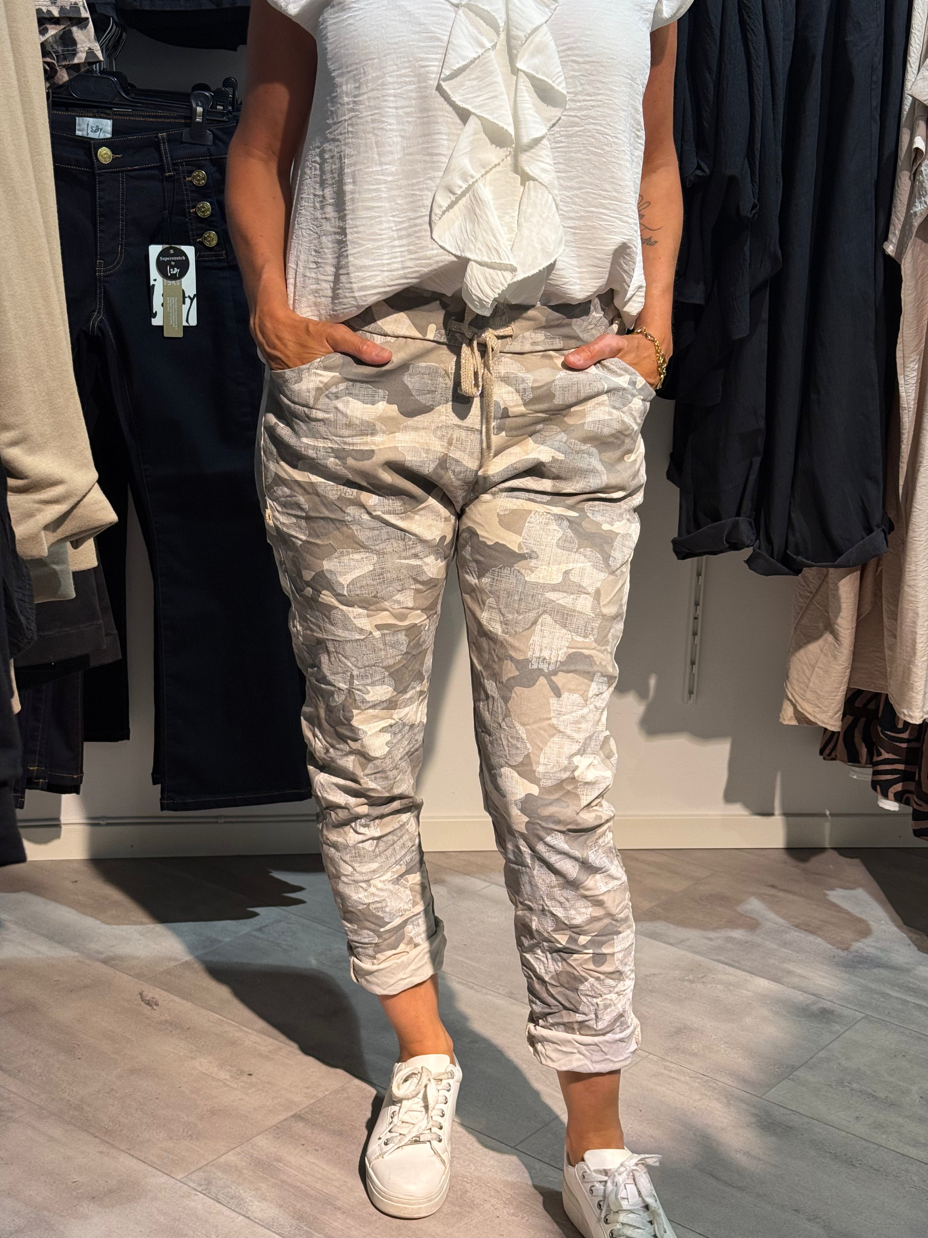Mirakelbyxa camo grå/beige