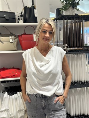 Alva drape topp vit 