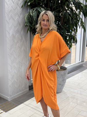 Tunika med knyt detalj orange