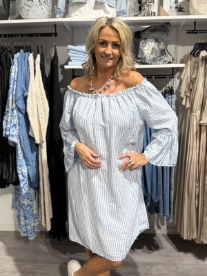 Striped short dress, blue.